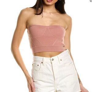 RtA Blush Nour Crop Top Corset Knitwear Strapless